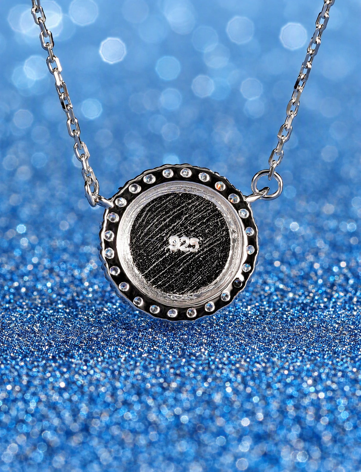 Round Pendant Necklace for Women, Textured Disc with Halo Detail, Minimalist Circle Jewelry for Everyday Styling