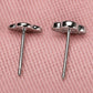 Quatrefoil Stud Earrings for Women, Four Petal Geometric Pavé Style Studs, Everyday Office Party Jewelry