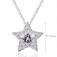 Star Jewelry Set for Women, Sterling Silver Five Point Star Pendant Necklace and Matching Stud Earrings, Daily Fashion