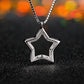 Star Pendant Necklace for Women, Open Five Point Star Design with Faceted Accents, Minimalist Celestial Jewelry