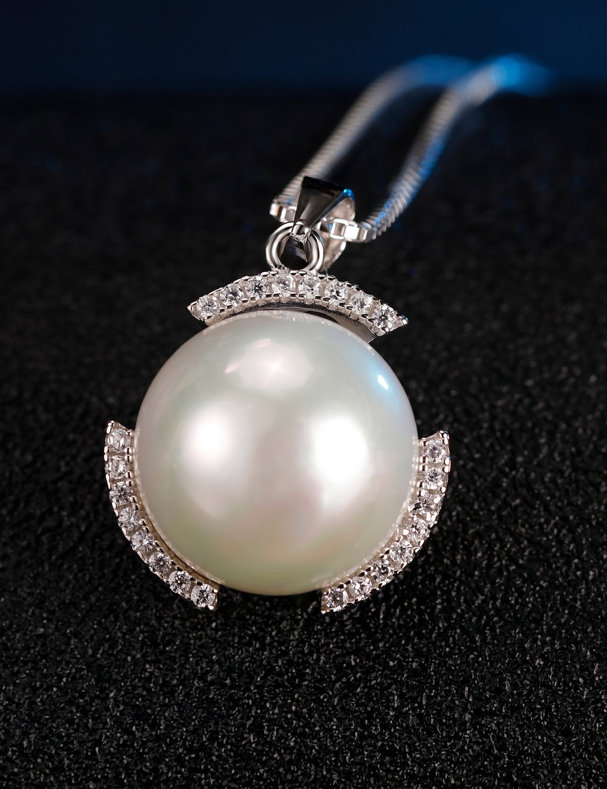 Freshwater Pearl Necklace for Women, S925 Sterling Silver Pearl Pendant Jewelry with Silver Chain