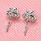 Round Halo Stud Earrings for Women, Geometric Statement Studs, Everyday Office Wedding Party Jewelry