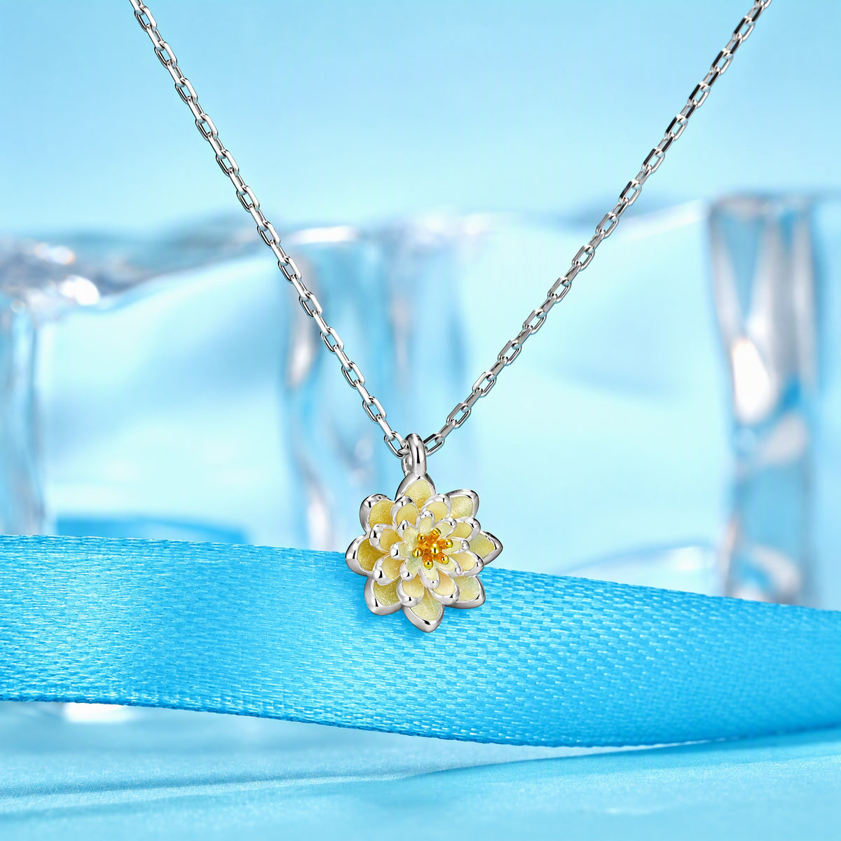Flower Pendant Necklace for Women, Layered Petal Design with Textured Bloom Center, Botanical Jewelry for Everyday Style