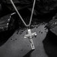 Cross Necklace for Men Women, Stainless Steel Crucifix Cross with Curb Chain Wheat Chain, Religious Faith Jewelry, Gift for Family