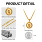 Gold Rose Pendant Necklace Twisted Rope Chain N01543