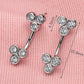 Double Cluster Ear Jacket Earrings for Women, Triple Stone Front Back Studs, Everyday Office Party Jewelry