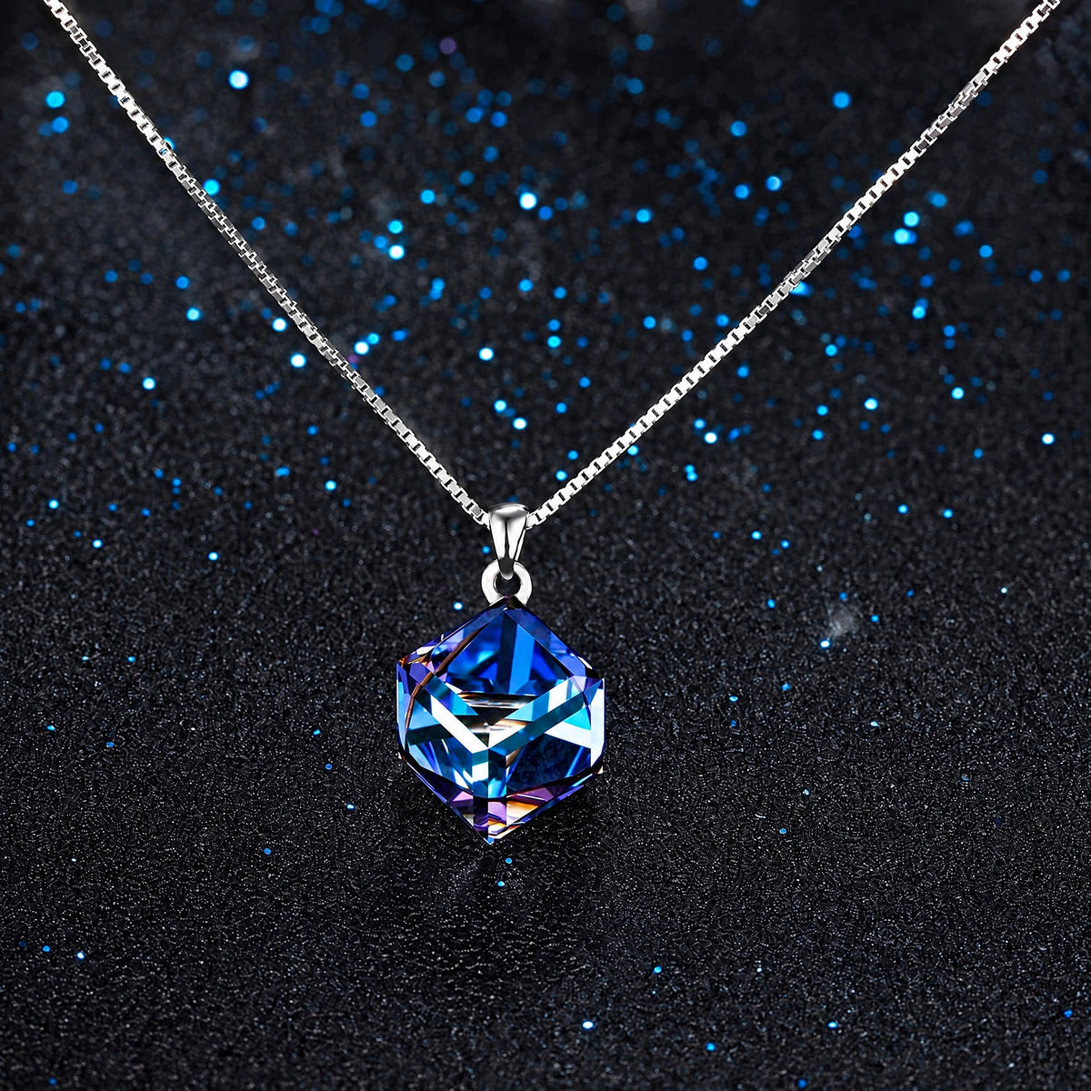 Geometric Pendant Necklace for Women, Faceted Prism Drop with Angular Cut Details, Minimalist Jewelry for Everyday Style
