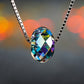 925 Sterling Silver Geometric Pendant Necklace, Minimalist Silver Chain Jewelry with Faceted Design for Women