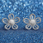 Twisted Rope Flower Stud Earrings for Women, Openwork Floral Statement Studs, Everyday Office Party Jewelry