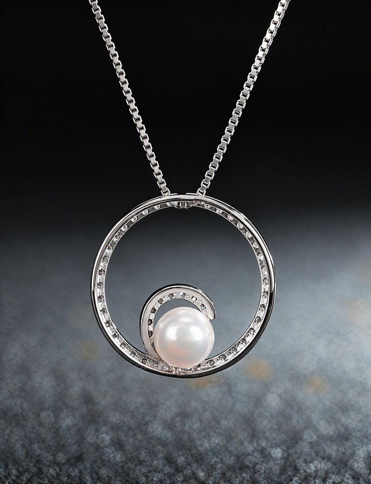 Freshwater Pearl Necklace, 925 Sterling Silver Round Pearl Pendant Jewelry with Silver Chain, Modern Pearl Necklace for Women