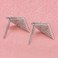 Square Stud Earrings for Women, Geometric Pavé Style Statement Earrings, Everyday Office Party Jewelry