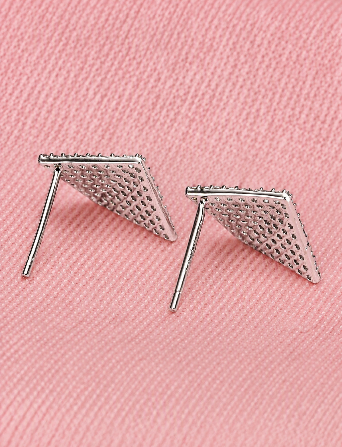 Square Stud Earrings for Women, Geometric Pavé Style Statement Earrings, Everyday Office Party Jewelry