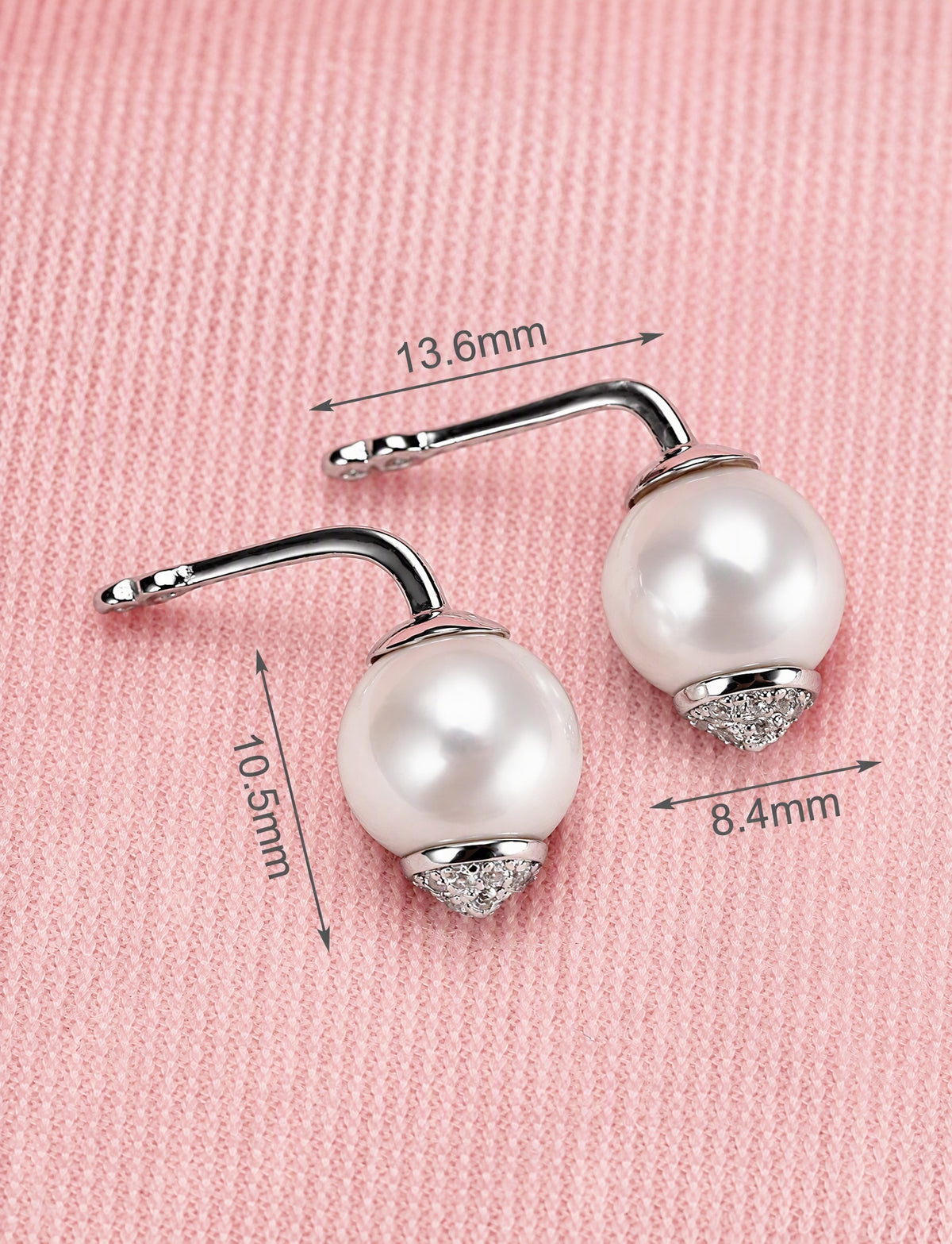 Product Title Pearl Ear Jacket Earrings for Women, Front Back Statement Studs, Everyday Office Wedding Party Jewelry