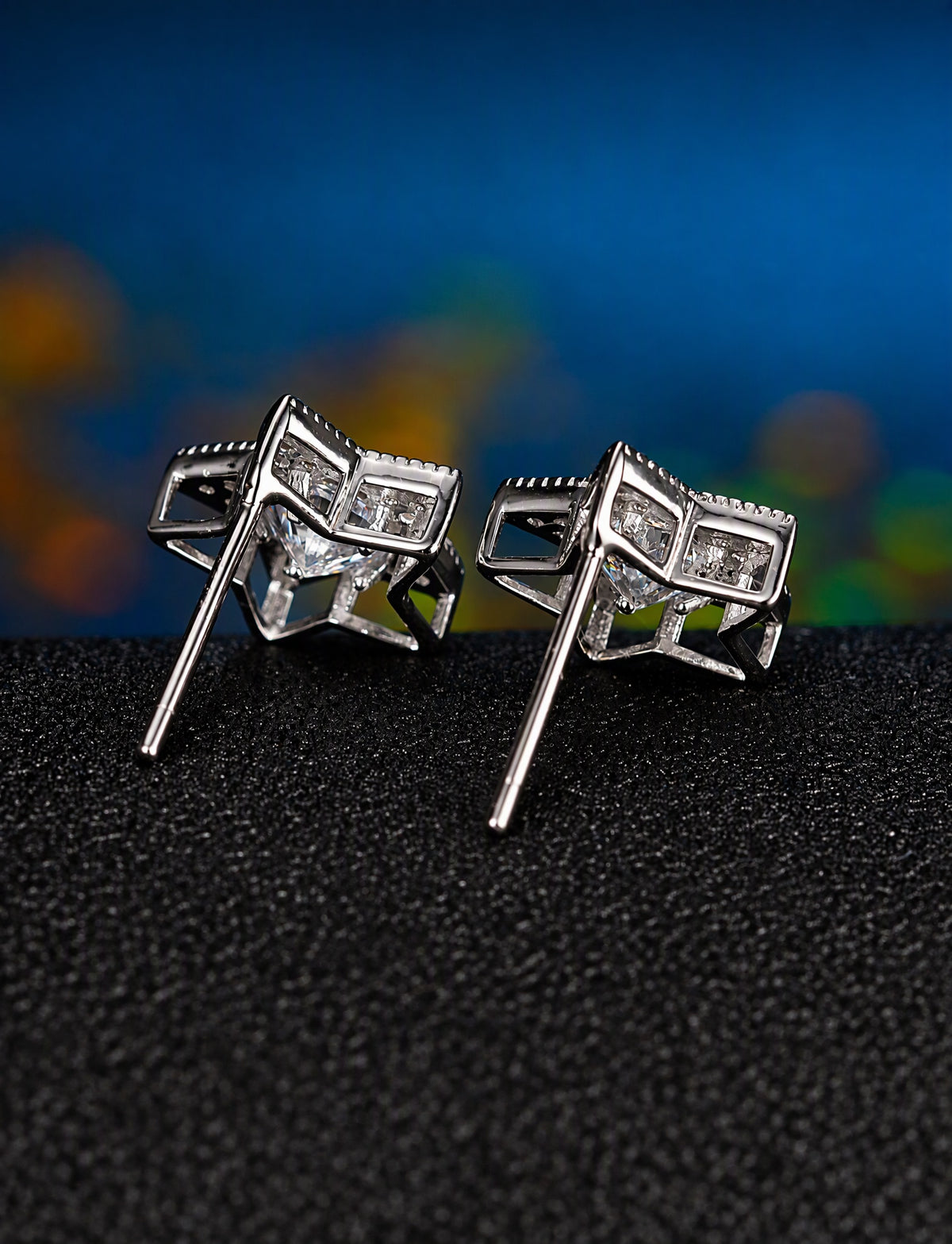 Star Stud Earrings for Women, Geometric Pavé Style Statement Studs, Celestial Everyday Office Party Jewelry