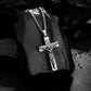 Cross Necklace for Men Women, Stainless Steel Crucifix Cross with Curb Chain Wheat Chain, Religious Faith Jewelry, Gift for Family