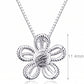 Flower Jewelry Set for Women, Five Petal Openwork Floral Pendant Necklace and Matching Stud Earrings, Daily Accessories