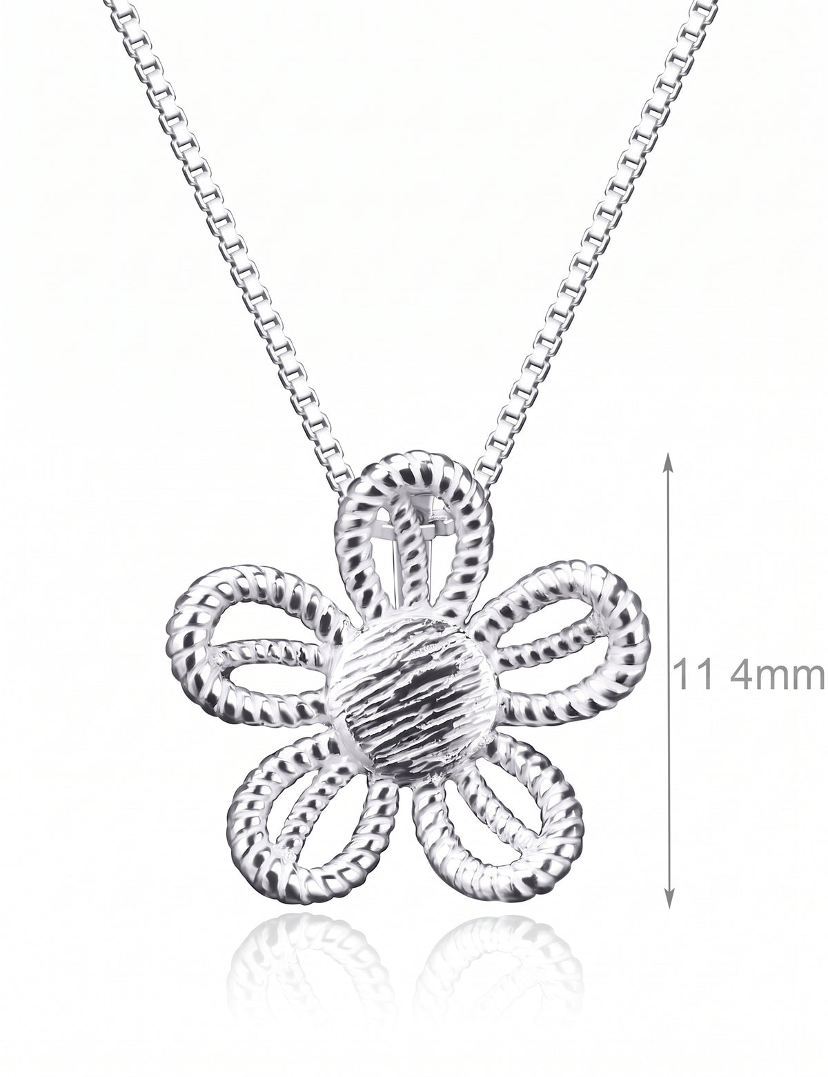 Flower Jewelry Set for Women, Five Petal Openwork Floral Pendant Necklace and Matching Stud Earrings, Daily Accessories