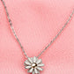Daisy Flower Pendant Necklace for Women, Layered Petal Design with Round Center, Botanical Jewelry for Everyday Outfits