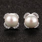 Freshwater Pearl Flower Stud Earrings for Women, Floral Statement Studs, Everyday Office Wedding Party Jewelry