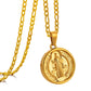 Gold Pendant Necklace Figaro Chain N00929