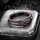 Mens Bracelet Adjustable Clasp Cuff Multi Strand Wristband Leather Bracelet for Daily Wear Minimalist Style Gift for Him