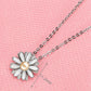 Daisy Flower Pendant Necklace for Women, Layered Petal Design with Round Center, Botanical Jewelry for Everyday Outfits