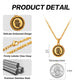 Antique Gold Rose Pendant Necklace Figaro Chain N01562