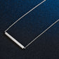Horizontal Bar Necklace for Women, Textured Straight Line Pendant with Fine Chain, Minimalist Jewelry for Everyday Style