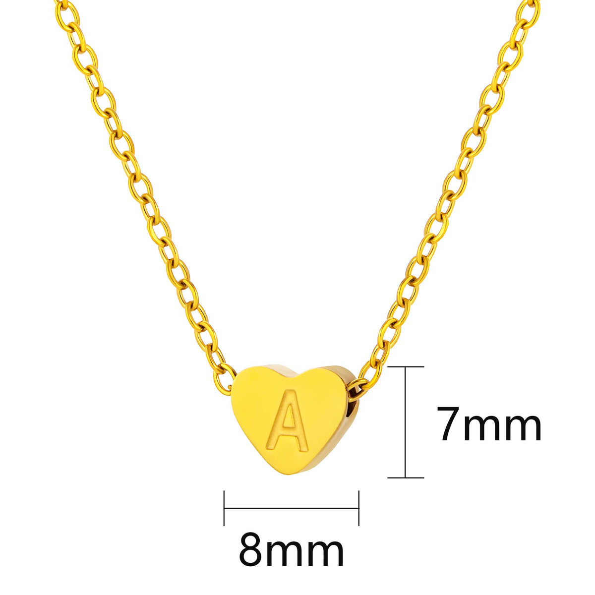 Initial Necklace for Women, Heart Letter Pendant Necklace, A to Z Alphabet Charm, Minimalist Name Jewelry