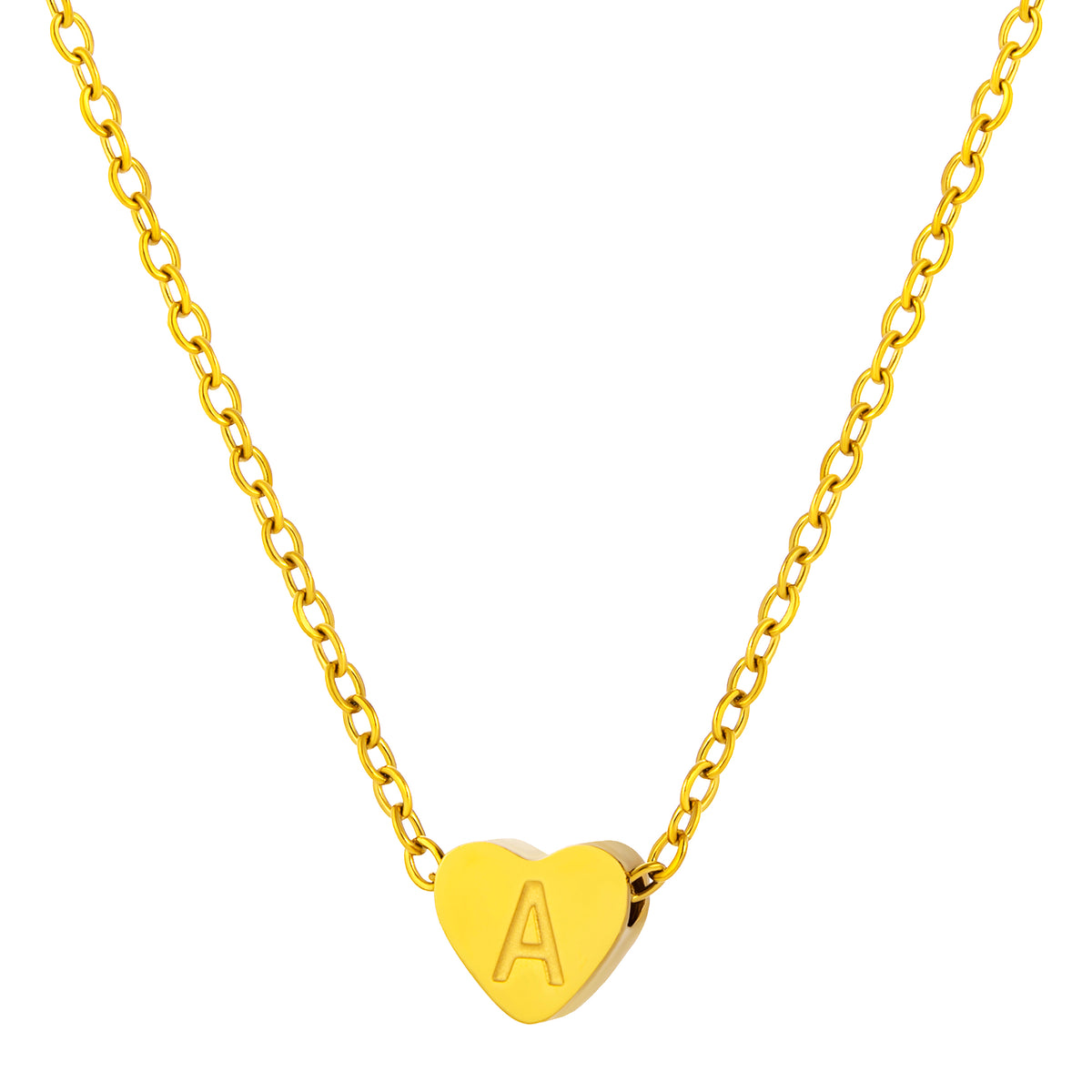 Initial Necklace for Women, Heart Letter Pendant Necklace, A to Z Alphabet Charm, Minimalist Name Jewelry