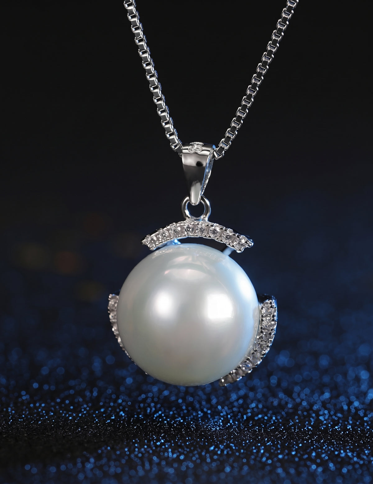 Freshwater Pearl Necklace for Women, S925 Sterling Silver Pearl Pendant Jewelry with Silver Chain