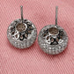 Pavé Ball Stud Earrings for Women, Round Domed Geometric Statement Studs, Everyday Office Party Jewelry