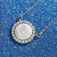 Round Pendant Necklace for Women, Textured Disc with Halo Detail, Minimalist Circle Jewelry for Everyday Styling