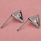Triangle Stud Earrings for Women, Geometric Clear Stone Statement Studs, Office Wedding Party Jewelry Style