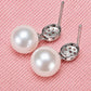Freshwater Pearl Drop Earrings for Women, Geometric Statement Stud Earrings, Wedding Office Party Jewelry