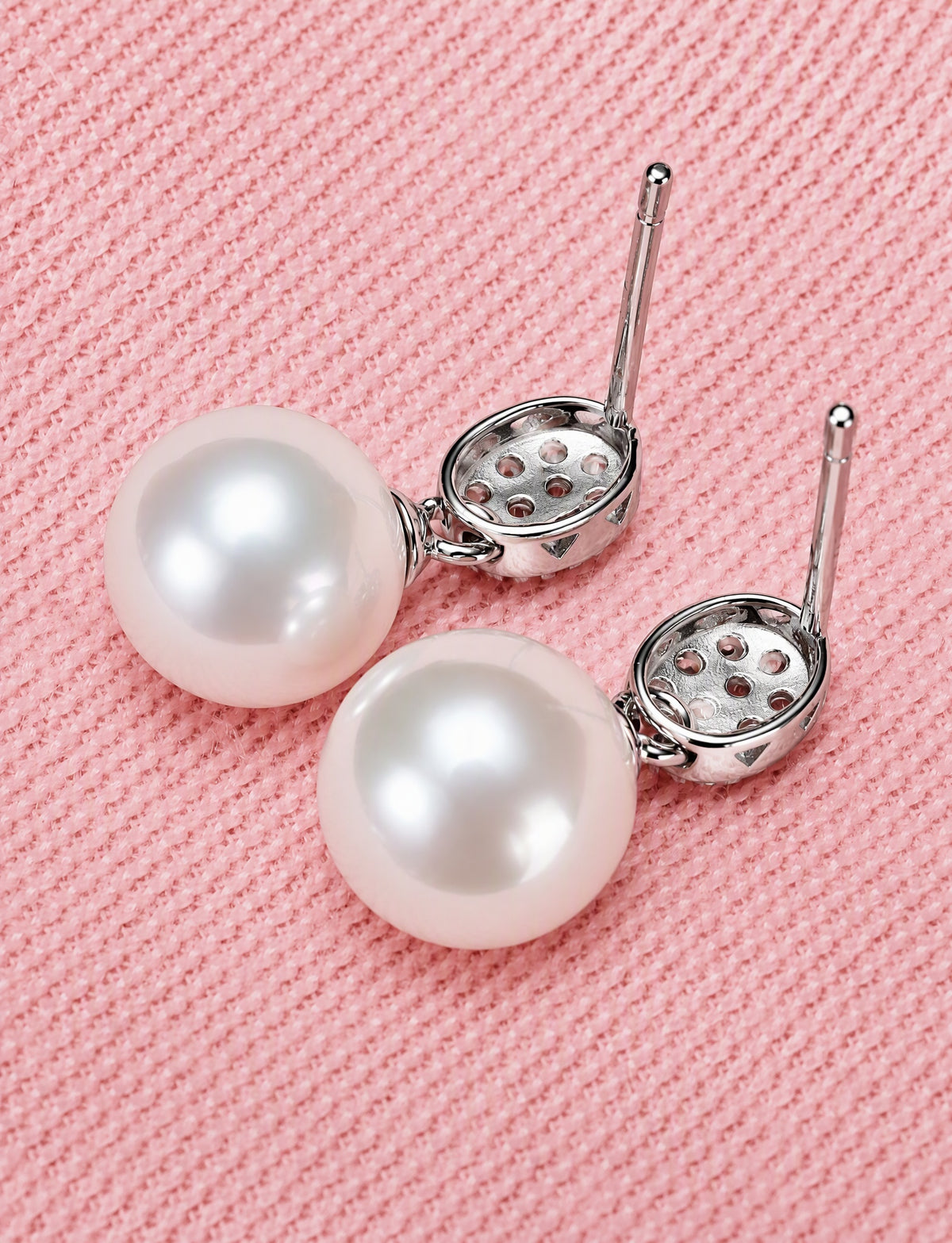Freshwater Pearl Drop Earrings for Women, Geometric Statement Stud Earrings, Wedding Office Party Jewelry