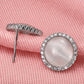 Round Halo Stud Earrings for Women, Cabochon Geometric Statement Studs, Everyday Office Wedding Party Jewelry