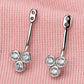 Double Cluster Ear Jacket Earrings for Women, Triple Stone Front Back Studs, Everyday Office Party Jewelry