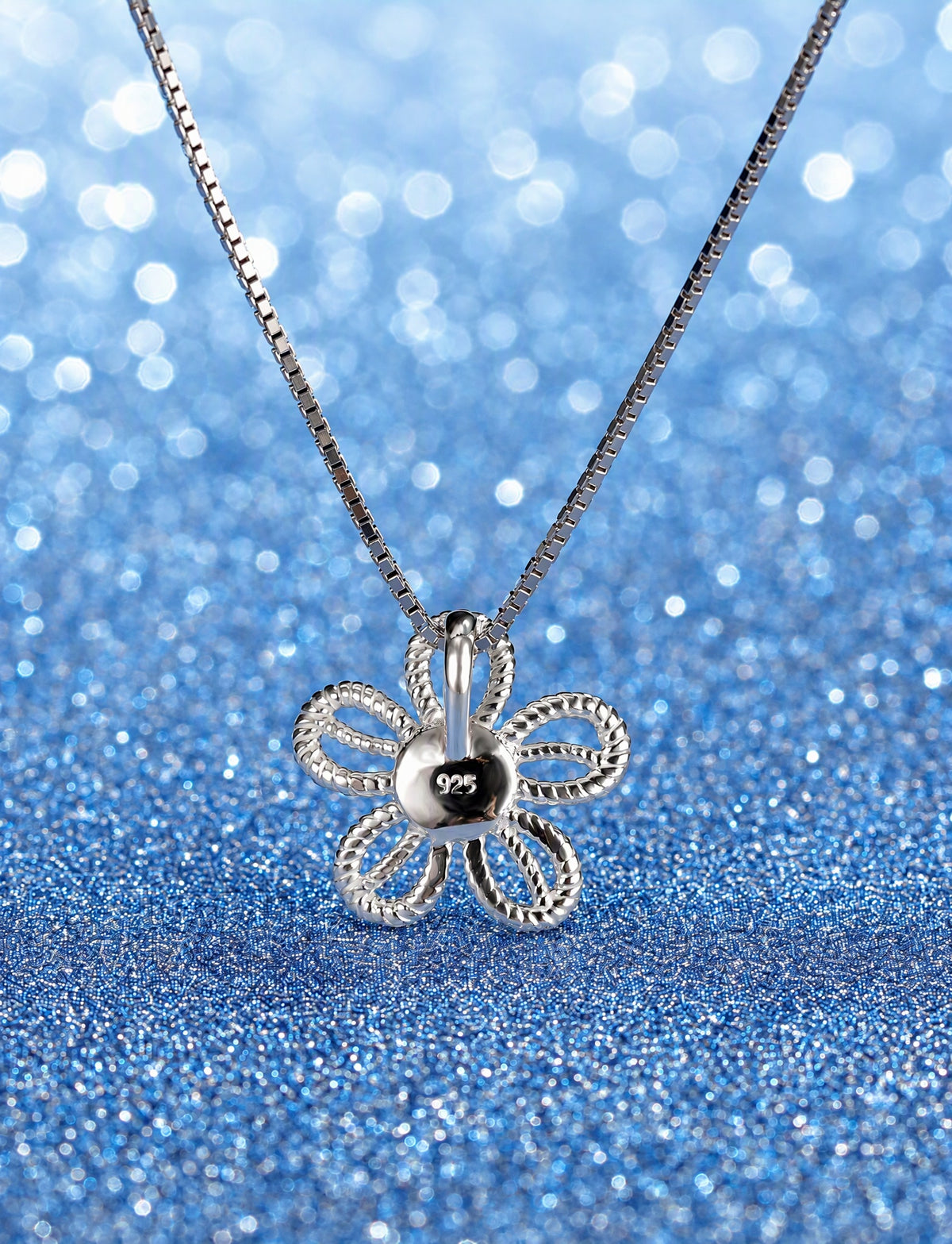Flower Pendant Necklace for Women, Twisted Rope Petal Design, Textured Floral Jewelry for Everyday Outfits