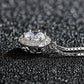 Halo Pendant Necklace for Women, Round Faceted Center with Circle Accents, Solitaire Style Jewelry for Daily Wear