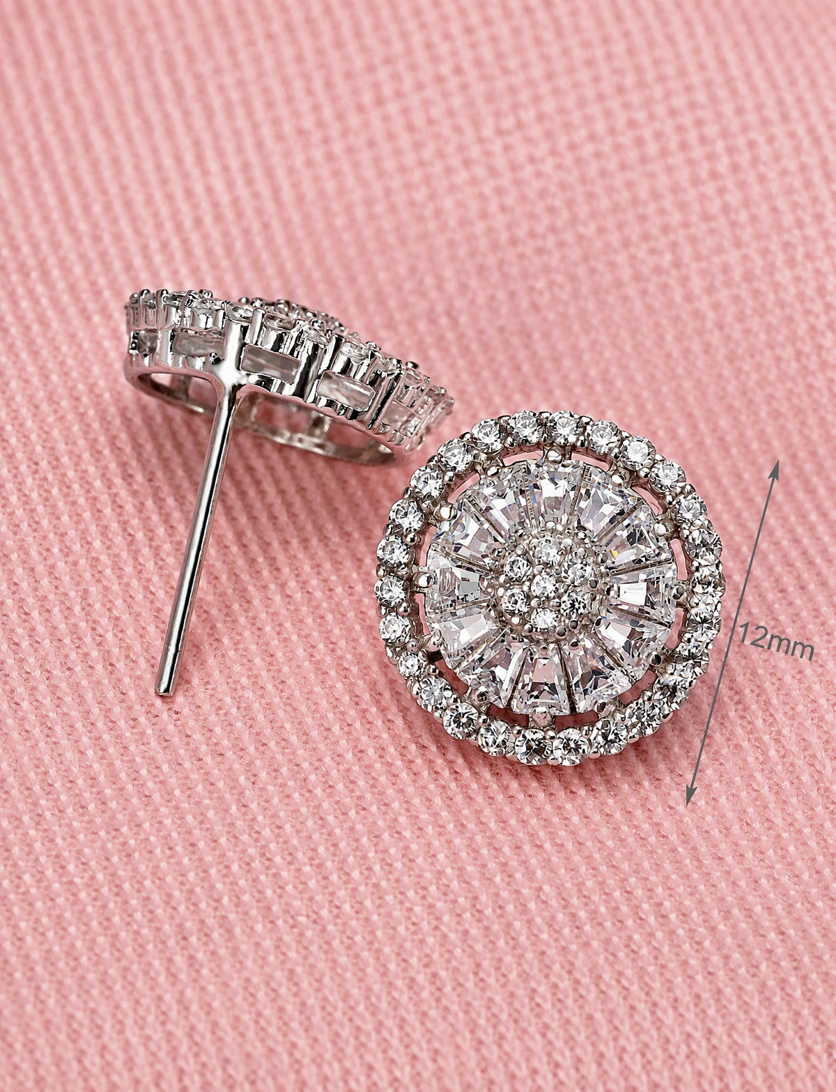 Round Cluster Stud Earrings for Women, Geometric Halo Statement Studs, Everyday Office Wedding Party Jewelry
