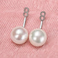 T Bar Pearl Ear Jacket Earrings for Women, Geometric Front Back Statement Studs, Everyday Office Party Jewelry