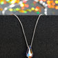 925 Sterling Silver Teardrop Pendant Necklace, Faceted Geometric Silver Chain Jewelry, Minimalist Modern Necklace for Women