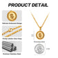 Gold Rose Pendant Necklace Figaro Chain N01545