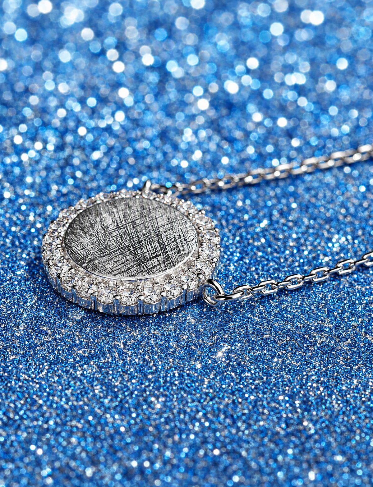 Round Pendant Necklace for Women, Textured Disc with Halo Detail, Minimalist Circle Jewelry for Everyday Styling