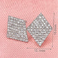 Square Stud Earrings for Women, Geometric Pavé Style Statement Earrings, Everyday Office Party Jewelry