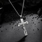 Cross Necklace for Men Women, Stainless Steel Crucifix Cross with Curb Chain Wheat Chain, Religious Faith Jewelry, Gift for Family