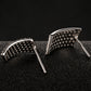 Rectangle Stud Earrings for Women, Curved Geometric Pavé Style Statement Studs, Everyday Office Party Jewelry