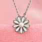 Daisy Flower Pendant Necklace for Women, Layered Petal Design with Round Center, Botanical Jewelry for Everyday Outfits