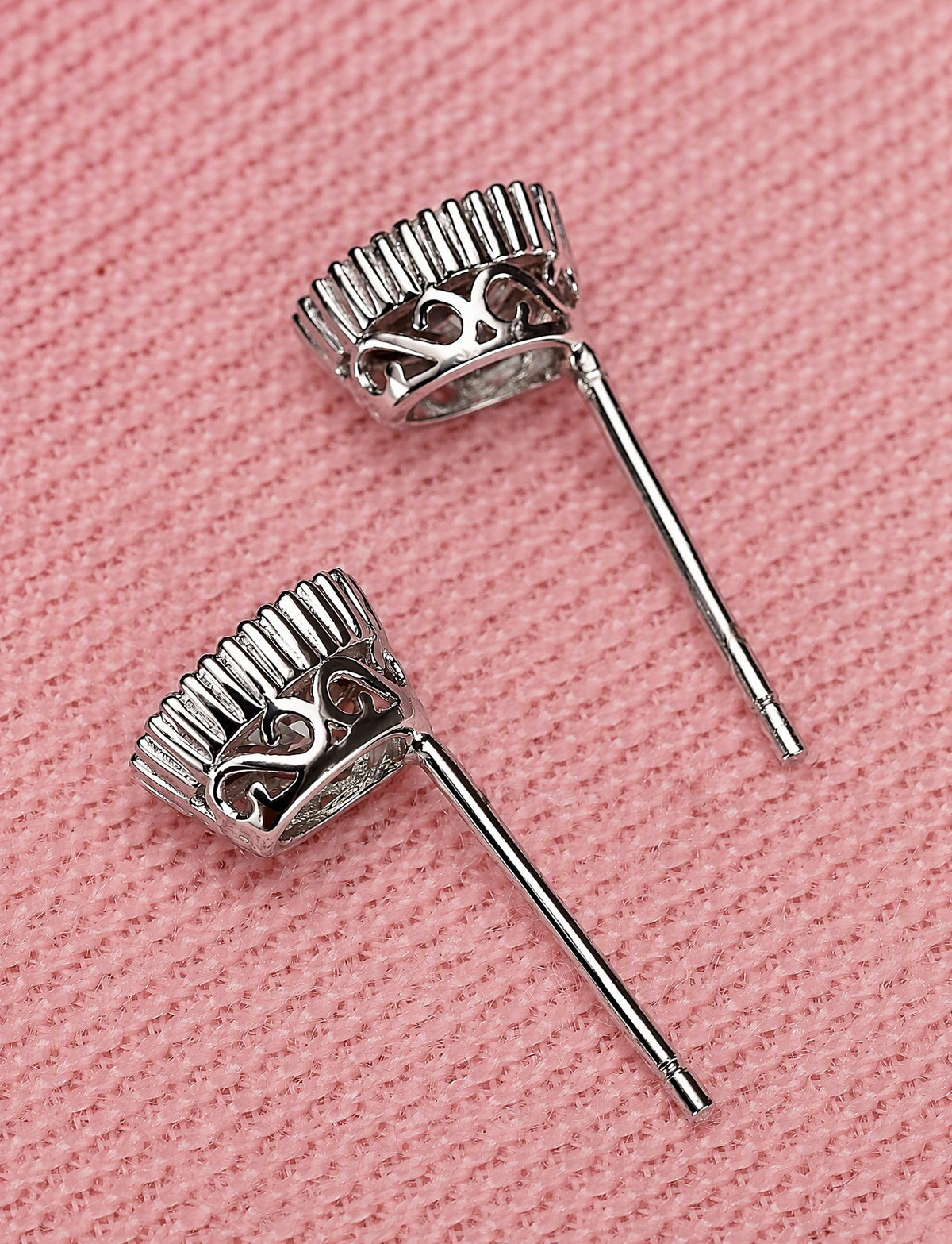 Oval Stud Earrings for Women, Clear Stone Vintage Frame Studs, Office Wedding Party Jewelry Style, Classic Design